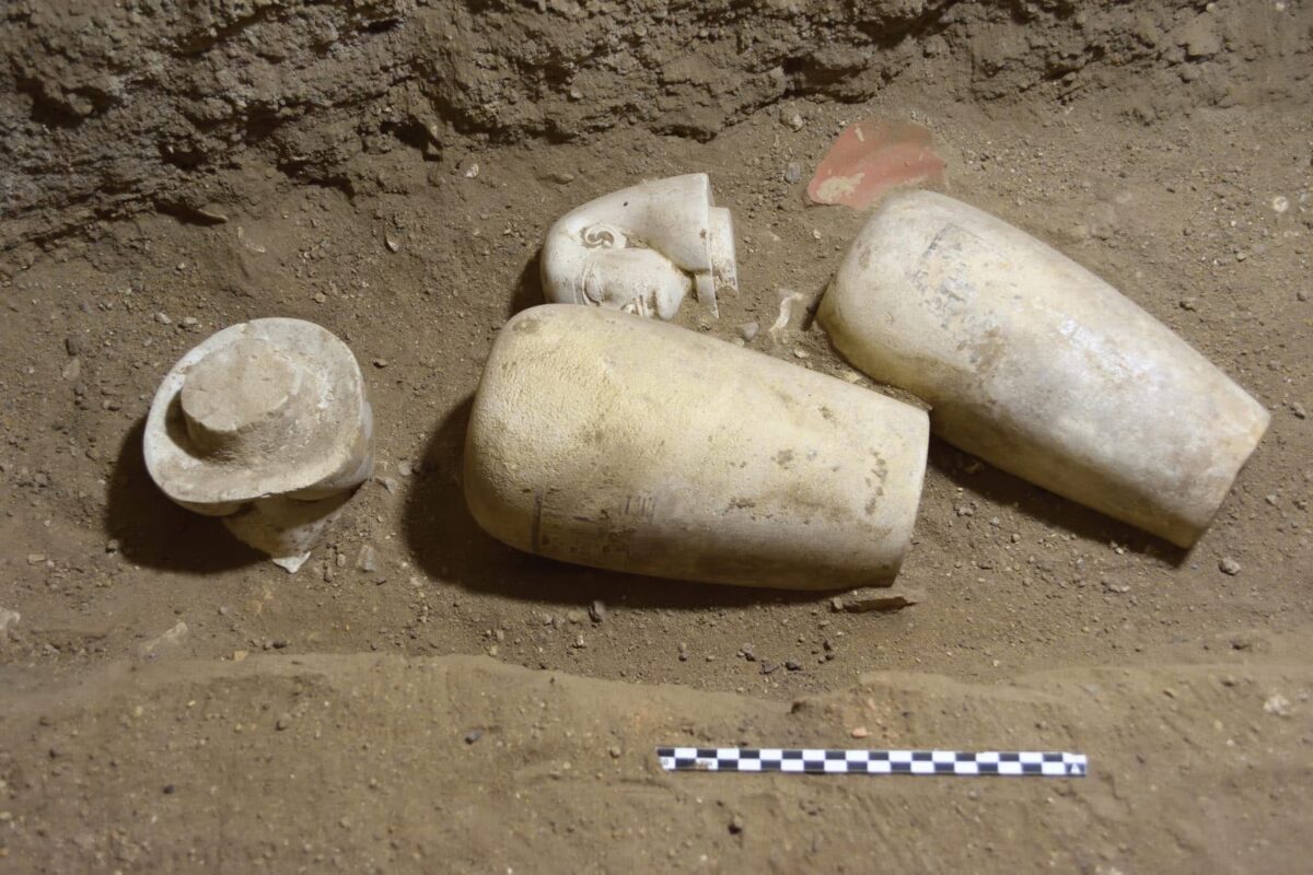 Canopic jars found at the Ramesseum. Source: MoTA Egypt
